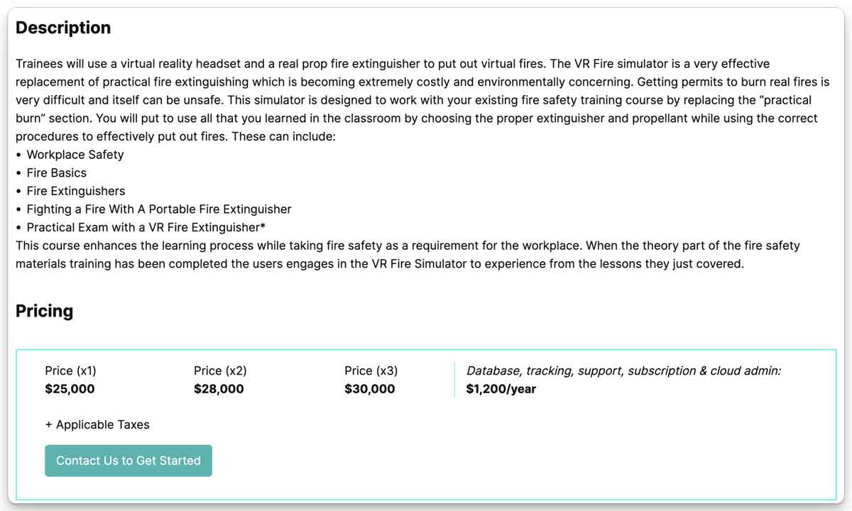 VR Training Costs